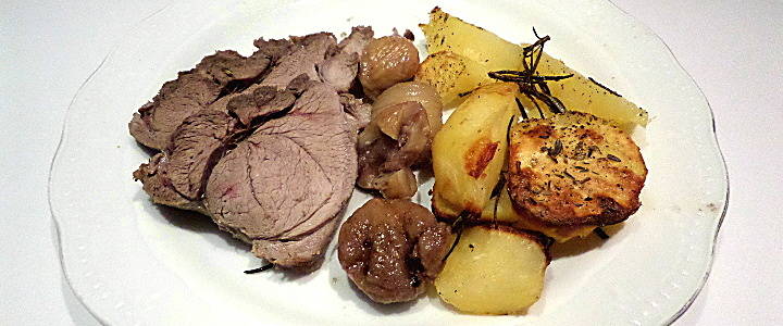 Wildschweinbraten mit Kastanien