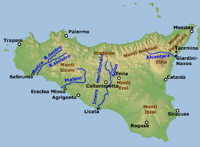 Die Geographie Sizliens